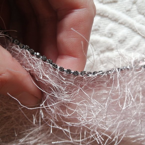 Rhinestone edged, long haired blouse - Picture 6 of 8